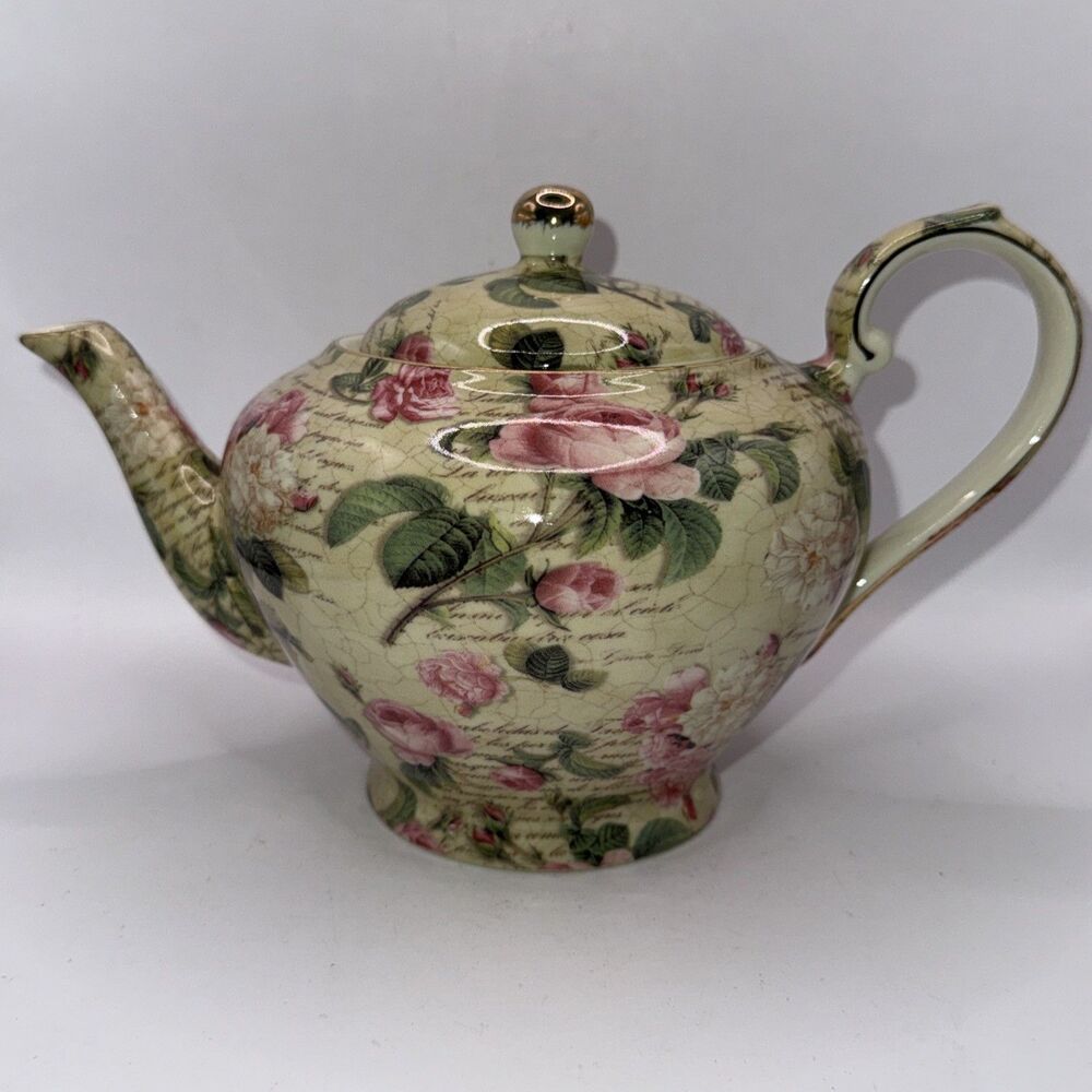 A Special Place Floral Rose Teapot 2003 Cottage Shabby Chic Decor
